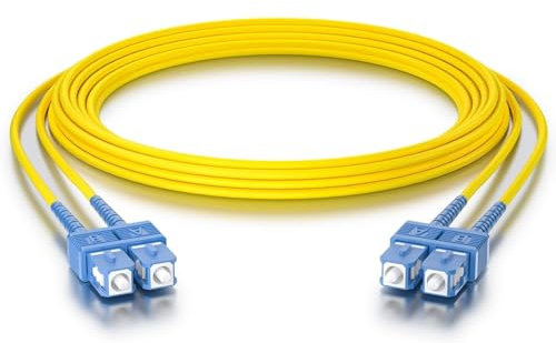 10Gtek OS2 SC à SC Câble Fibre Optique 3m, 9/125 Monomode Duplex Jarretière Optique LSZH pour SC Monomode Convertisseur de Média