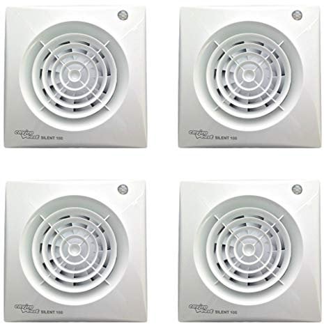 Pack of 4 x Envirovent SILENT-100PIRSilent Extractor Fans with PIR/Timer SIL100PIR