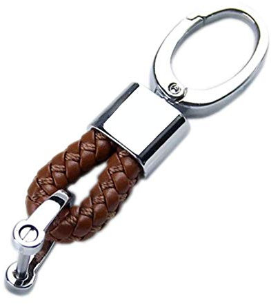 Tidero Schlüsselanhänger aus Kunst-Leder mit Karabiner-Befestigung in Geschenkbox | Schlüsselring Schlüsselband Schlüsselbund | Geschenk für Männer Frauen Geburtstag Jahrestag Mama Papa - Braun