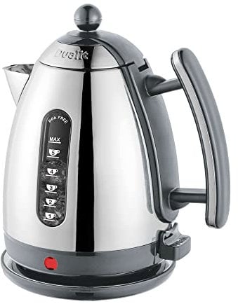 Dualit Lite Kettle - 1.5L Jug Kettle - Polished with Grey Trim, High Gloss Finish - Fast Boiling Kettle by Dualit - 72006