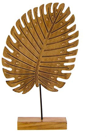 Eideo Home Deko-Objekt Blatt auf Ständer, Holz/MDF, braun, 29 cm