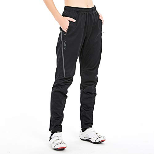 CATENA Fahrradhose Winter Damen Wasserabweisend Softshellhose Wanderhose Winddicht Outdoorhose Fleece Warm Thermohose Skihose Trekkinghose,M