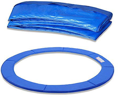 HENGMEI Trampolin Randabdeckung Rahmenpolsterung Gepolsterte Federabdeckung Trampolin Zubehör Set reißfest und beständig (Ø244cm, Blau)