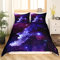Loussiesd 3D Galaxy Bettwäsche-Set 200 x 200 cm Universe Starry Sky Print Bettbezug-Set Lila Blau für Kinder Jungen Mädchen Dekorative weiche Mikrofaser-Bettwäsche mit 2 Kissenbezug 80x80 cm