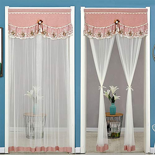 AKT Porta Zanzariera Tenda di Tulle Traforata Tieni Gli Insetti Fuori con Velcro per Balcone Camera da Letto Soggiorno, 2 Pannelli,K13,95x200cm