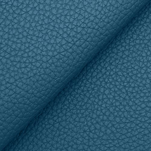 DESHOME Bufalo - Kunstleder meterware Wasserabweisend Anti-Cracking - Stoff Meterware für Sofakissen, Möbelstücke, Stühle Beziehen, Taschen Blau 1 Meter