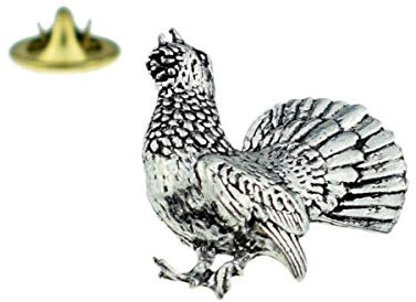 Capercaillie Vogel Anstecknadel aus Zinn, mit Geschenkbeutel