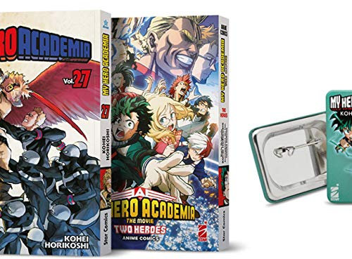 PACK MY HERO ACADEMIA 27 + ANIME BOOK TWO HEROES + GADGET n 1