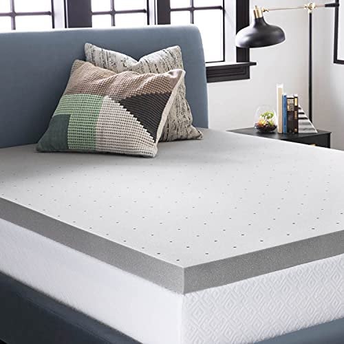 Lucid Matratzenauflage aus Bambuskohle-Memory-Foam, 7,5 cm, Aktivkohle, atmungsaktive Matratzenauflage, Kingsize-Größe (150 x 200 cm)