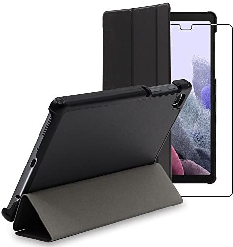 ebestStar - Coque pour Samsung Galaxy Tab A7 Lite 8.7 T220 T225, Etui Slim Cover, Housse PU Cuir Rabat Magnétique, Noir + Verre Trempé