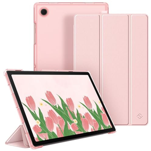 FINTIE SlimShell Case for Samsung Galaxy Tab A8 10.5 inch 2021 Model (SM-X200/X205/X207), Lightweight Stand Translucent Frosted Back Cover, Auto Wake/Sleep, Rose Gold
