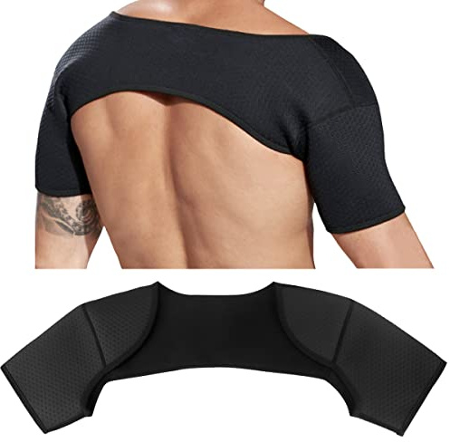 FERCAISH Double Shoulder Brace, Breathable Sports Protective Gear for Chronic Tendinitis Pain Relief, Shoulder Strap Brace for Sleeping Outdoor Lifting Sports(M)