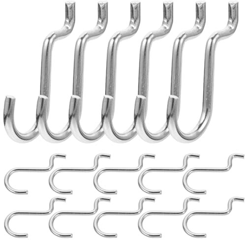 DOITOOL 20Pcs Heavy Duty Stainless Steel Pegboard J Hooks Hanger Garage Tool Storage Craft Hooks Utility Hanging Hooks Pegboard Accessories