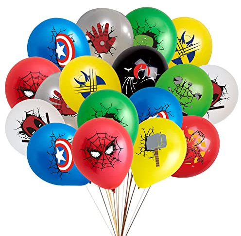 TMXKDSJ. Avengers Luftballons (30 Stück), 100% Reiner Naturlatex, Sicher und Ungiftig, Geeignet für Themenparty-Dekoration, Geburtstagsfeier, Abschlussfeier oder Weihnachten