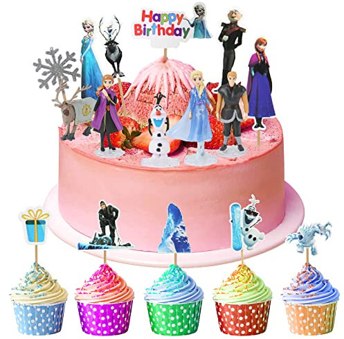 Tortendeko Geburtstag,17 Stück Frozen Kuchen Dekoration,Kuchen Topper Figuren,Figuren Geburtstag,Frozen Deko Figuren,Cake Topper Figur,Geeignet Zum Dekorieren Von Kindergeburtstagstorten