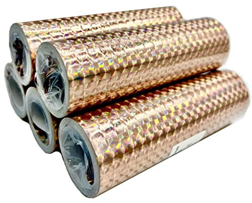 Carpeta Luftschlangen * Rosegold METALLIC HOLOGRAFISCH * als Deko und Tischschmuck | 3 Rollen je 18 Schlangen, je 4m lang | Rose Gold Tischdeko Party Streamers
