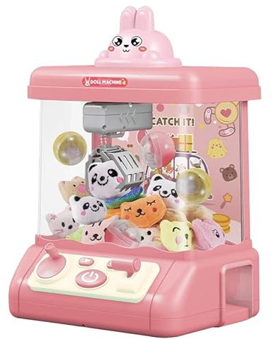 URFEDA Machine à Griffes Candy Grabber Distributeur Automatique de Bonbons Distributeur de poupées Jeu de poupée Machine à saisir avec Musique légère Compétences motrices Jouet pour garçons Filles