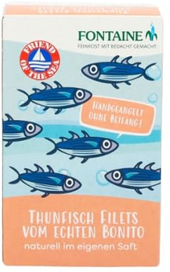 Fontaine - Thunfisch Echter Bonito naturell – 120 g – 5er Pack - Premium Thunfischfilets im eigenen Saft und Aufguss, aus 100% zertifizierter, nachhaltiger Fischerei und kontrolliertem Anbau