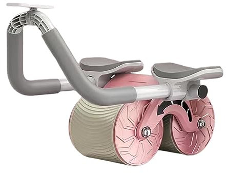 HAZARA Roller Bauchmuskeltrainer, Auto Rebound Bauchmuskeltrainingsrad, flacher AB-Roller für Core-Trainer, 2-in-1-Bauchmuskelstraffungsübung Home Fitness Equipment-pink