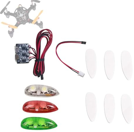 Hominas Drone Light 3 Stück/Set LED Aircraft Strobe Lights (Rot Grün Weiß) | Drone Flash LED Drahtloses Licht Unterstützt 4 Blinkmodi, für RC Fix Wing Aircraft Airplane Helicopter