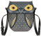 CAIRIAC Kleine Umhängetasche für Damen, Eule, Münzgeldbörse, Handtasche, Geldbörsen-Organizer, Geldbörse Eule für Mädchen, Mini-Leder-Reißverschluss, Schwarz, Tiermotiv