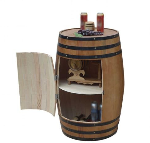 Botte di vino con porta, Portabottiglie in legno, Barile in legno con mini bar, Armadietto per vino in stile rétro, Elegante decorazione, Barile in legno con portabottiglie, Adatto per soggiorno