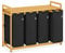 AdelDream Premium Wäschekorb 200L – 4 Fächer, ausziehbarer & abnehmbarer Wäschesack mit Bambusrahmen, Schwarz – Wäschesammler & Wäschebox für Badezimmer & Schlafzimmer