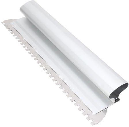 Cazzuola con Tacca Quadrata, Spatola per Piastrelle 2/5x 2/5 Spalmatore Adesivo per Piastrelle in Lega di Alluminio per Lavori di Piastrelle in Muratura (400 mm/16 Pollici)