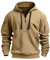 LILIHOT Herren Pullover Oversize Winter Dicke Hoodie Casual Sweatshirt Personalisierte Kapuzenpulli Langarm Pullover mit Taschen Kordelzug 2024 Hip Hop Kapuzenpullover Outdoor Pulli(Khaki,5XL)