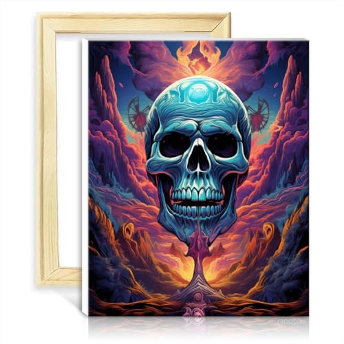 LiHEQING Digitales Malset „Höllendämon“, Malen nach Zahlen zum Selbermachen, mit Pinseln und Acrylbild als Dekoration für die Wohnung, selbst gestalteter Rahmen (40 x 50 cm)