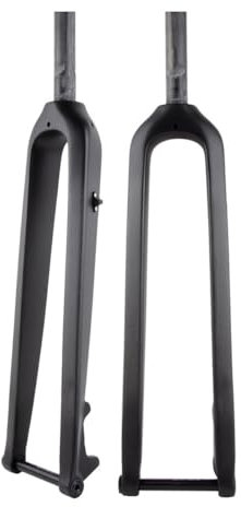 BSFHQS Fourche Rigide VTT Fourche Avant De Vélo De Montagne 26 27,5 29 Pouces 28,6mm Tube Droit/Conique Fourche Dure en Carbone Frein À Disque Axe Traversant 15 * 100mm(Matte Black,Straight_26IN)