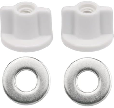 2 Pairs Toilet Seat Fixings Back Nut Toilet Seat Screws Bottom Fixing Replacement Screw with Washal for Toilet Covers, 6mm