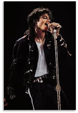 Michael Jackson Leinwanddruck, Foto auf Leinwand, Rapper, Wanddekoration, Vintage, abstrakt, Hip-Hop-Rapper, Wandbilder, Premium-Bilder, Wandkunst für Schlafzimmer, 30 x 45 cm, ungerahmter Stil