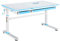 DELUKE® Kinderschreibtisch Höhenverstellbar Maja - 120x60cm, Mit Stauraum | Rechteckige Form | Kindertisch Basteltisch Kinder Maltisch, Blau