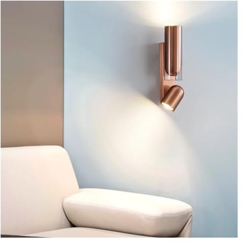 Générique Applique murale de luxe en acier inoxydable, noir, or Rose, haut de gamme, Angle réglable, projecteur LED décoratif, Appliques murales