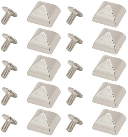 20Stk 12mm quadratische Pyramidennieten, Vierkiefer-Pyramidennieten, quadratische Nieten, Pyramiden-Schnellnieten, Punk-Spikes-Spots-Nieten für Kleidung, Tasche, Leder, Schuhe