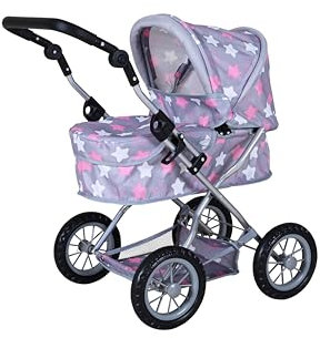 Knorrtoys 63444 - Puppenwagen First - Star Grey pink