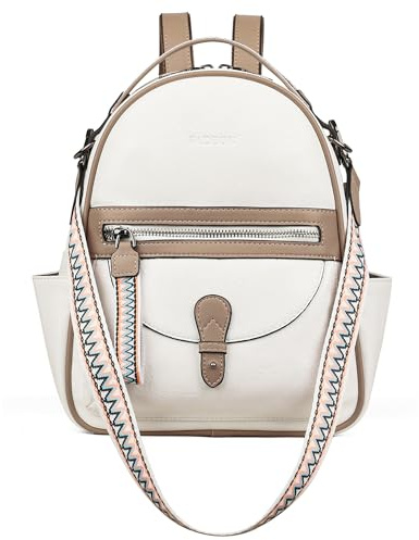 FADEON Mini Backpack Purse for Women, Designer Leather Cute Roomly Small Backpacks, Ladies Shoulder Backpack Fashion Handbag