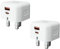 2-Pack 30W Dual-Port Multi USB Charger Plug UK USB C Plug Fast Charger PD Power Adapter + QC Wall Plug Multiport Mains Type C Charging Plug for iPhone 16 15 14 13 12 11 Pro Max XS XR 8, Samsung