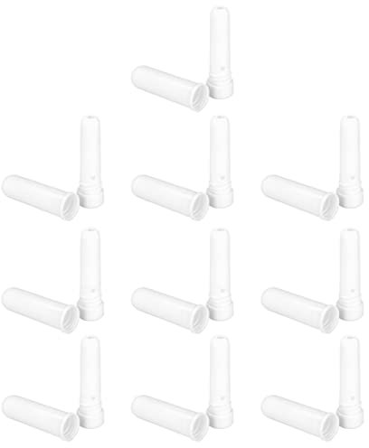 SHERCHPRY Tubes Inhalateurs Blancs Rechargeables Pour Aromathérapie Lot De 10 Pièces Plastique Pour Huiles Essentielles Usage Voyage Maintien Parfum