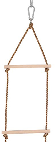 Holzsprossen-Strickleiter für, Langlebige Kletterleiter für Drinnen und Draußen, für Baumhäuser oder Schaukeln, 75 Kg (Khaki)