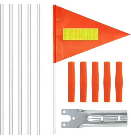 13 Pcs Drapeau de Vélo avec Tige pour la Sécurité | Fanions pour Remorque de Vélo, Fanion de Sécurité Réglable, anneau d'avertissement, Accessoires inclus