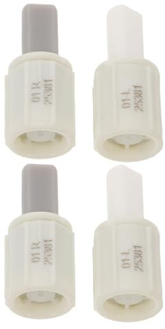 Warmhm 4pcs Soft Close Toilet Seat Dampers Kit with Left Right Plastic Buffer Connectors for Toilet Lid Cushioning and Slow Closing Bathroom Replacement Hinges