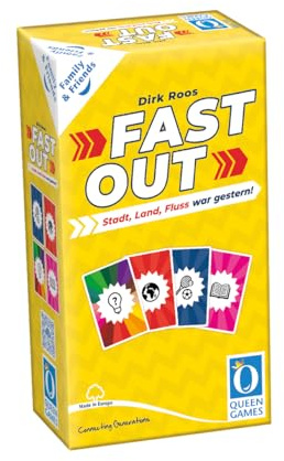 Queen Games Fast Out DE Version – Party‑Wortspiel Schnelles Wort‑Spiel für 2–6 Spieler | Familienspiel & Kommunikation