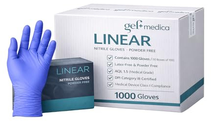 Gef Medica - 1000 Guanti S in Nitrile Blu Violaceo LINEAR Senza Polvere, Guanti Monouso Ambidestri, DPI III Cat, Uso Medico Alimentare
