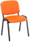 CLP Stapelstuhl Ken I Konferenzstuhl Mit Kunstleder-Bezug I Schwarzes Metallgestell, Farbe:orange