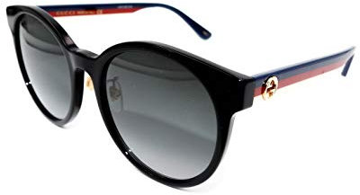 GUCCI Womens GG0416SK Sunglasses, Black-Multicolor-Grey, 55