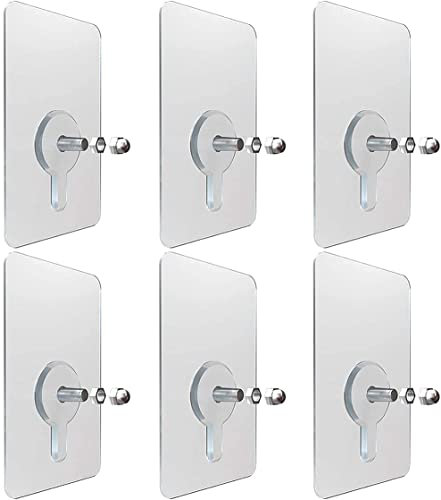 aoixbcuroc Kleber Haken, Selbstklebende Haken,klebepads ，Schraubenaufkleber, Magische Wandnagel Aufkleber Befestigen ohne Bohren, So Wird Heimwerken kinderleicht !6 Stück, 16MM Schraubstange