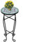 Wakects Table d'appoint Motif Mosaïque Vert et Blanc Tabouret Porte-Fleurs Hauteur 60 cm avec des Pieds Courbes Élégants Flower Table d'appoint Sellette mosaïque Support Plantes