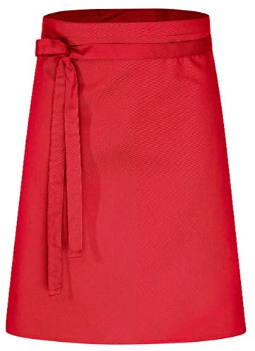 DESERMO 10er Set Premium Vorbinder 60x80cm (LxB) - Hochwertige Profi-Schürze für Frau & Mann - Küchenschürze aus Baumwollmischung - Schürze mit großer Farbauswahl - Stoffgewicht 220g/m² (Rot)